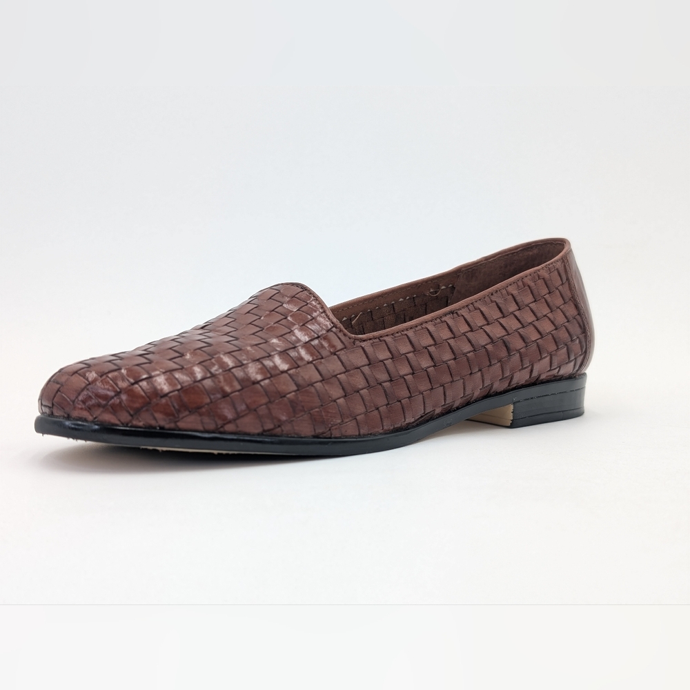 Trotters Women's US Size 8.5N / EU 39 Loafers Brown Woven Leather Uppers Flats - Picture 6 of 17
